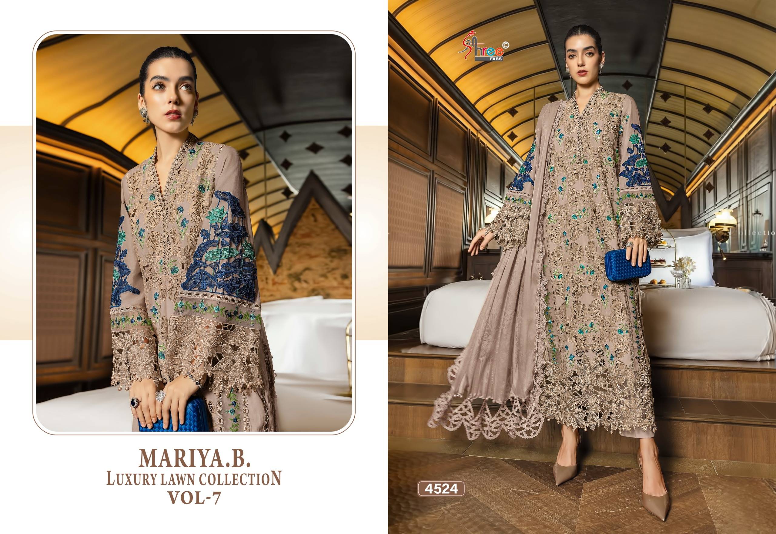 MARIYA B LUXURY LAWN COLLECTION VOL-7 By Shree fabs Indian Traditional casual wear Pakistani pure cotton dresses At Wholesale Price